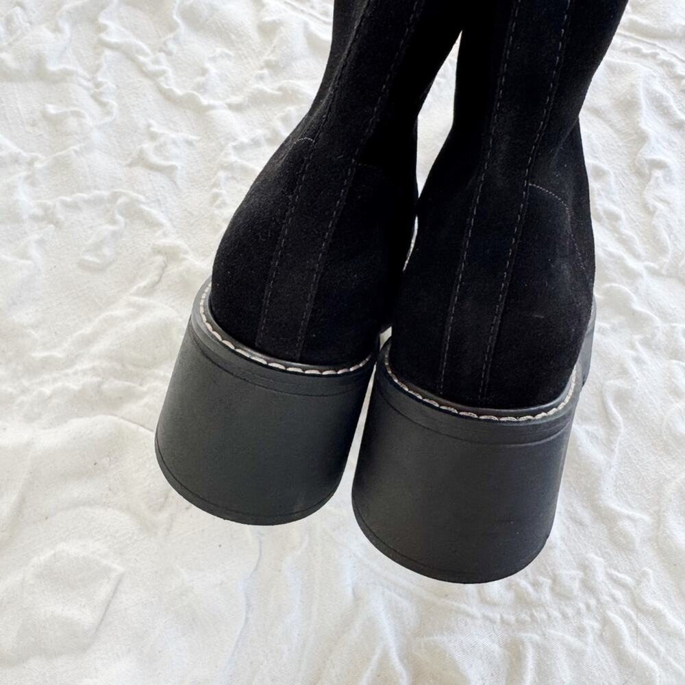 La Canadienne Bob Platform Suede Bootie New - Picture 8 of 9